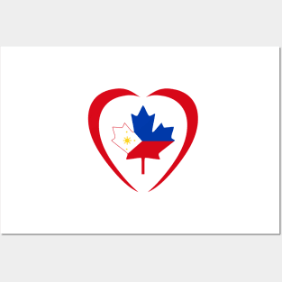 Filipino Canadian Multinational Patriot Flag (Heart) Posters and Art